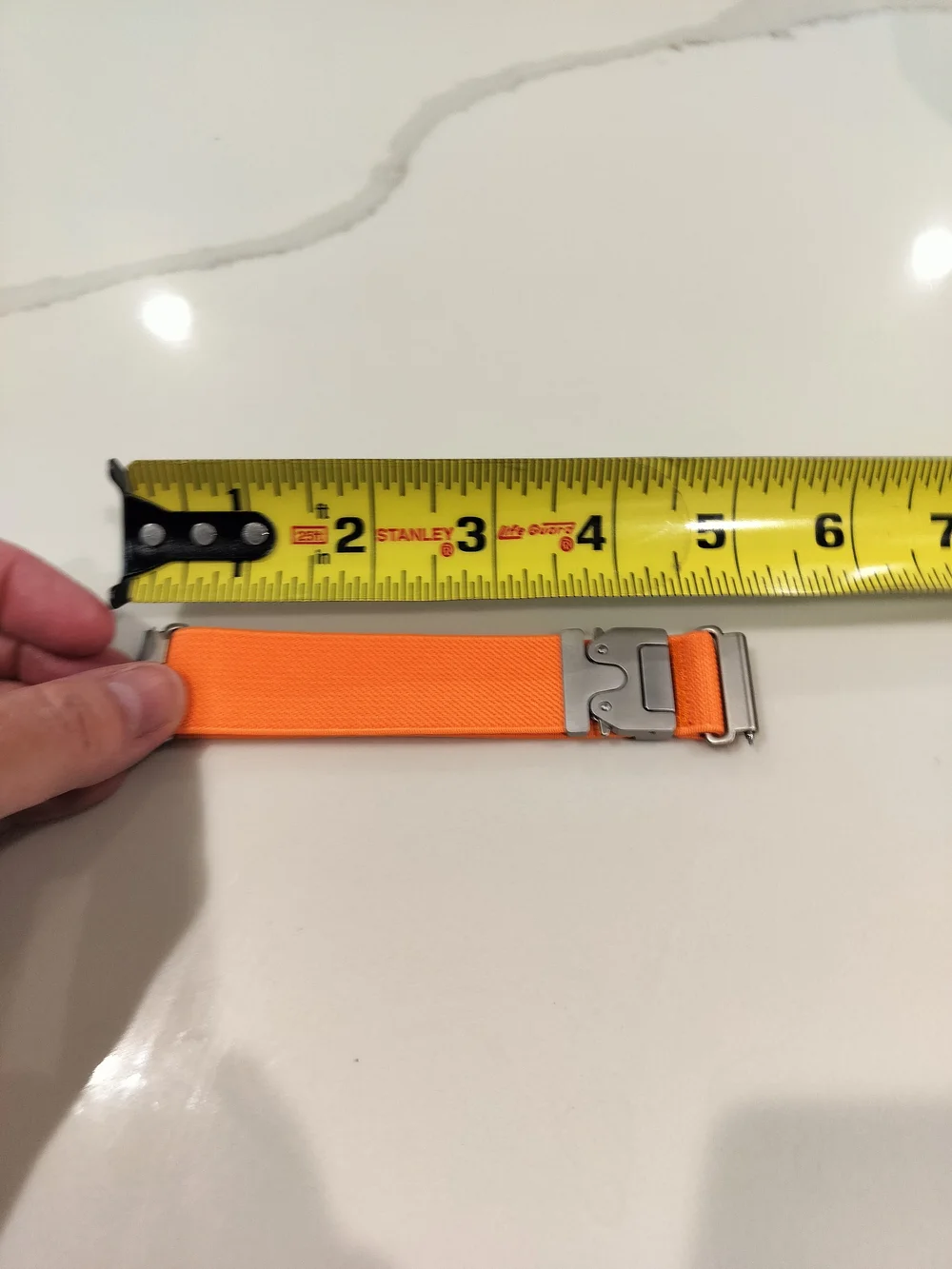 Orange Nylon Watch Band with Silver Buckle